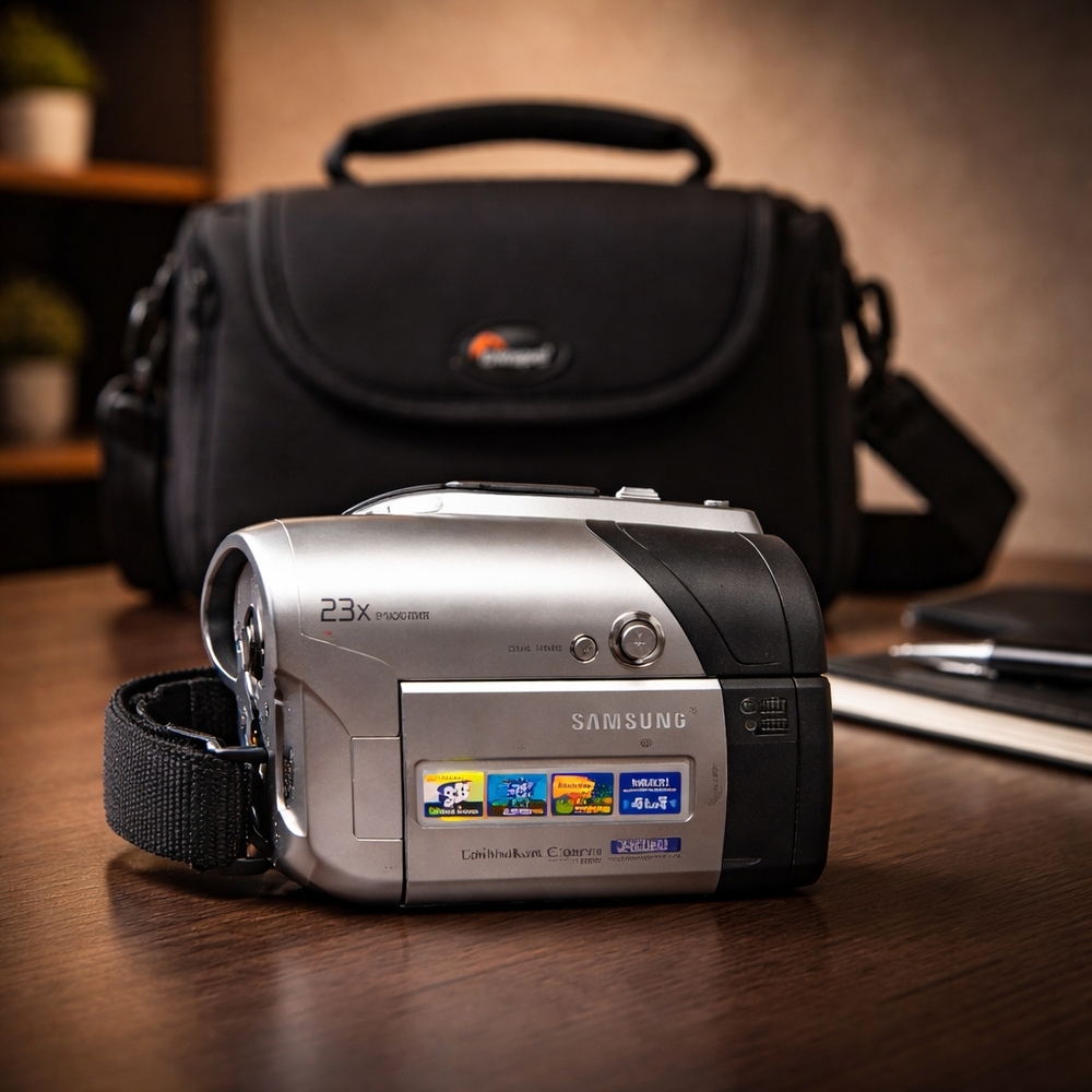 Samsung Silver Camcorder - 23x Zoom Portable Video Camera
